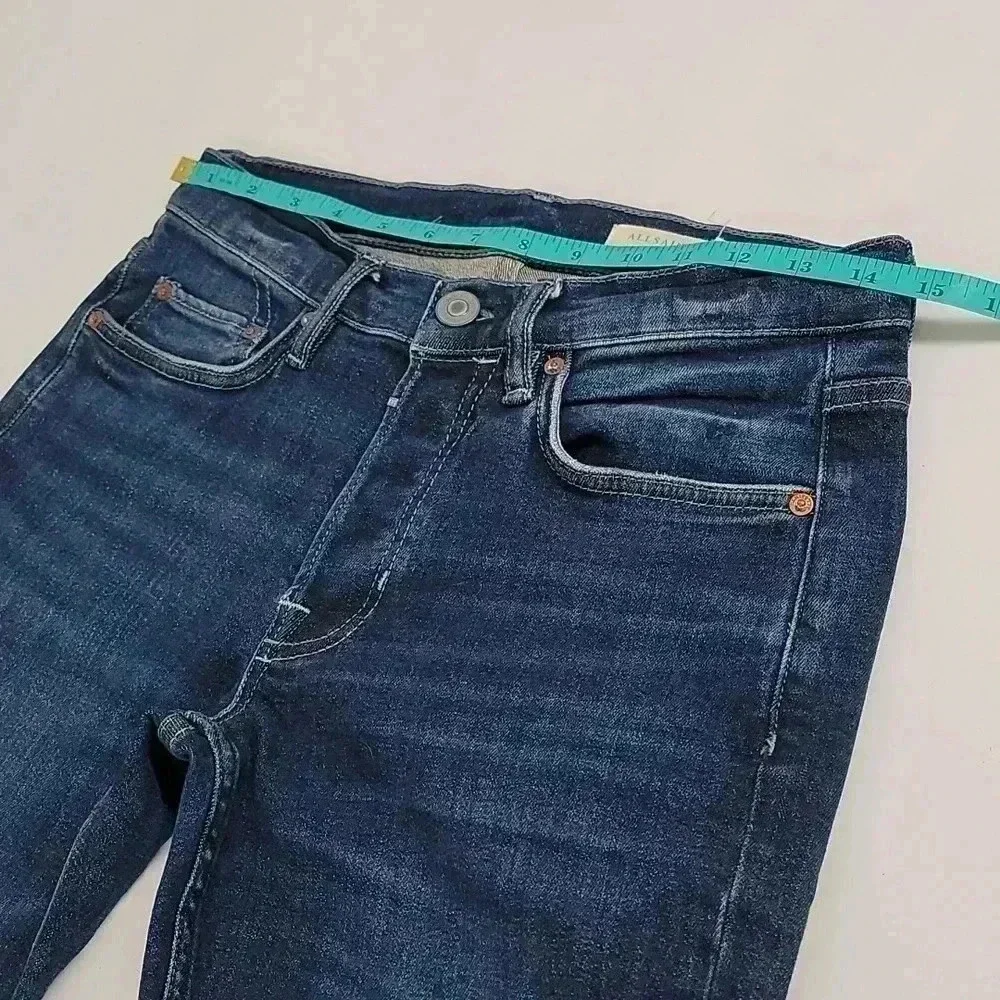 Allsaints Rex Slim Fit Stretch Straight Leg Jeans Mens 28 Blue Button Fly